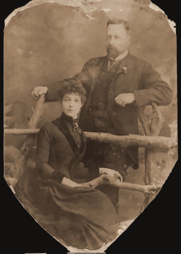 Hermann Ludwig Eckstein and Minnie Diana Pitt, photographed on their engagement at Kimberley, South Africa. The note on the back says 1880, which may be too early.