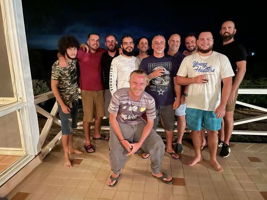 Anguillian cousins, July 2021. From left: Joshua, Johnny, Jordan, Vidal, Markus, Damien, Gregory, Robert, Marco and Sam, with Matthew in front.