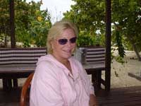 My friend Dianne Norris, Chuck Norris’s wife, in Anguilla. Her villa was a few hundred yards down the beach, and it was her nephew, Doug Reinhardt, who came to dinner with Paris Hilton after Dianne told them they had to try the Trat.