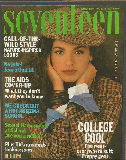 The cover of Seventeen, September 1992, photographed by Antoine Verglais.
