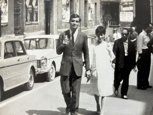 My parents after their Town Hall wedding, with me still in my mother’s tummy. Look closely and you can see she is still showing.