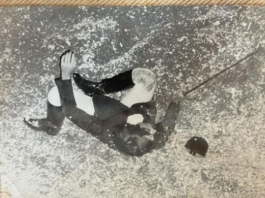 My father, off the horse.