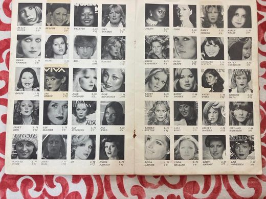 The women, Helly Rouch to Lisa Andersen. Some of the headshots are cut straight from magazine covers: Viva, Linea Italiana, Amica.