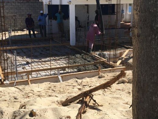 Rebar and forms for the new foundation.