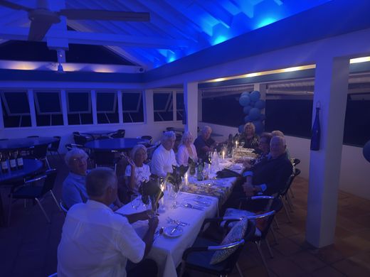 Jake’s last birthday dinner at Trattoria, March 2025: a private dinner for that whole circle of friends, Gladys included, with Tom, Patti and Gunner, Dale and Ed, and Pat and Jim Evans among them.