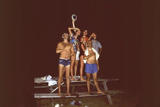 Fooling around with Nadir and his crew at night during the Model Workshop.