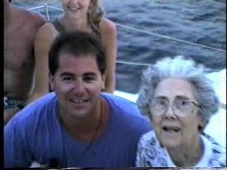 Skip and my grandmother Diana on a catamaran the day after Chantal’s and my wedding, August 1991. Skip has been one of my closest friends since Sandy Spring.