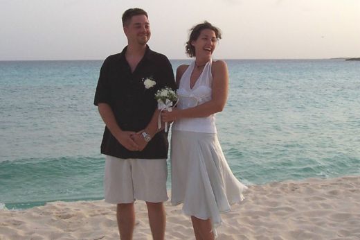 My brother Stefano and Alex at their wedding at Trattoria, August 2004.